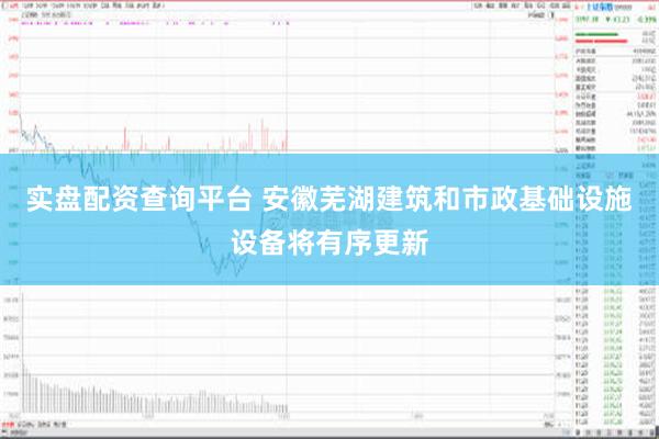 实盘配资查询平台 安徽芜湖建筑和市政基础设施设备将有序更新