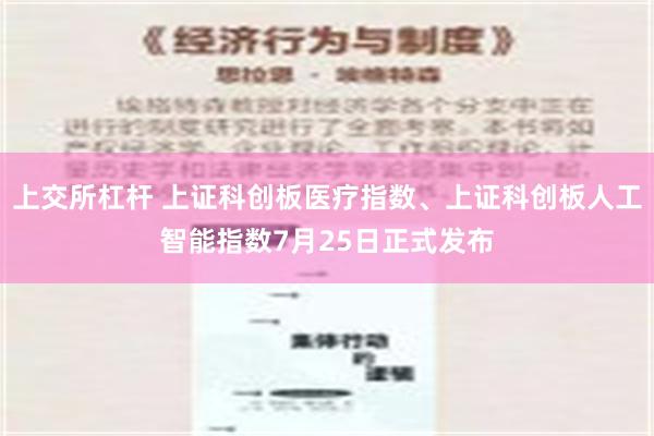 上交所杠杆 上证科创板医疗指数、上证科创板人工智能指数7月25日正式发布