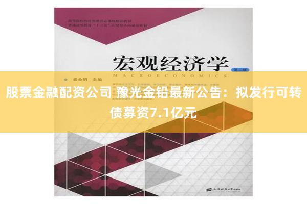 股票金融配资公司 豫光金铅最新公告：拟发行可转债募资7.1亿元